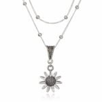 Collar De Girasol Plateado