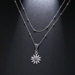 Collar De Girasol Plateado