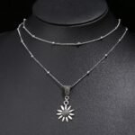 Collar De Girasol Plateado