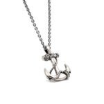 Collar De Ancla Plateado