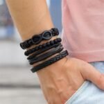 Pulsera De Cuero Tejida