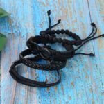Pulsera De Cuero Tejida