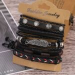 Set De Pulsera Tejida Pluma