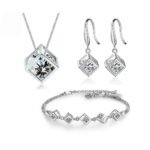 Juego Pulsera Cadena Aretes Set - S925
