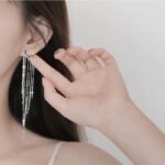 Pendientes Largos De Borla - S925