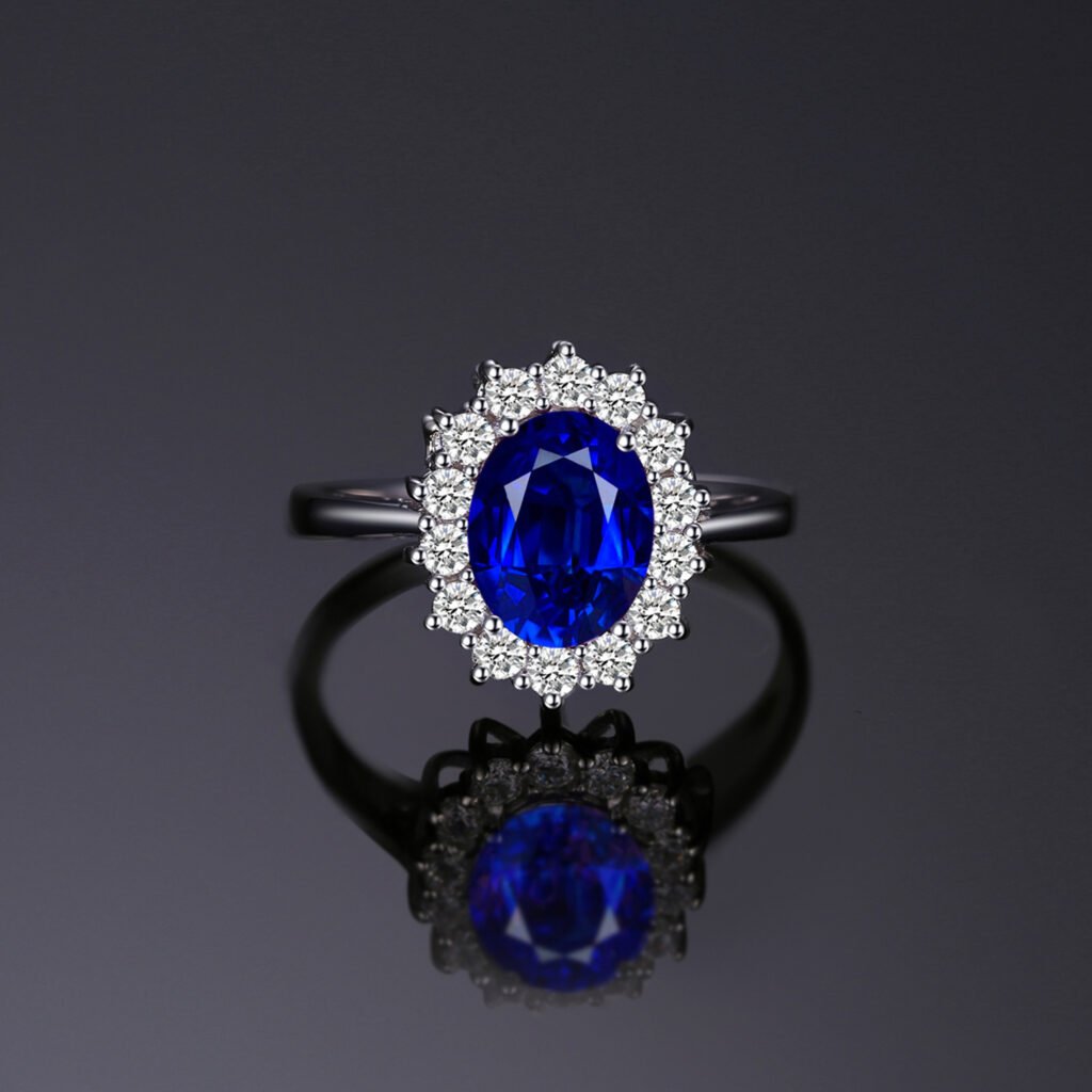 Anillo Blue Oval – Plata Esterlina - Detalle