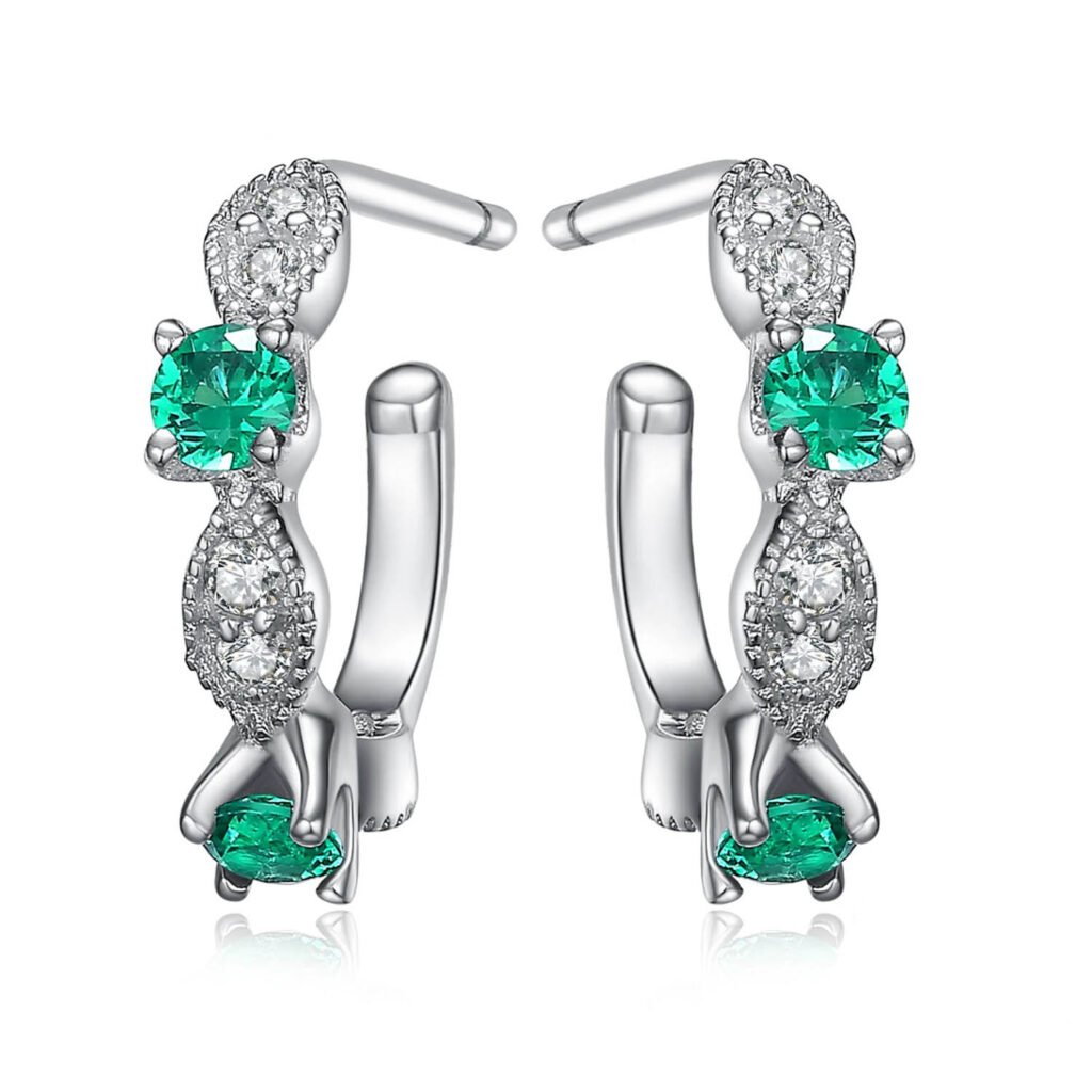 Aretes Green Aura – Plata Esterlina