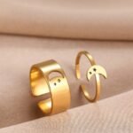 Anillos De Pareja De Luna Y Estrella