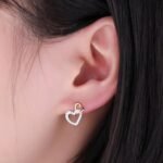 Aretes Dual Heard - Plata Esterlina