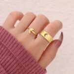 Anillos De Pareja De Luna Y Estrella