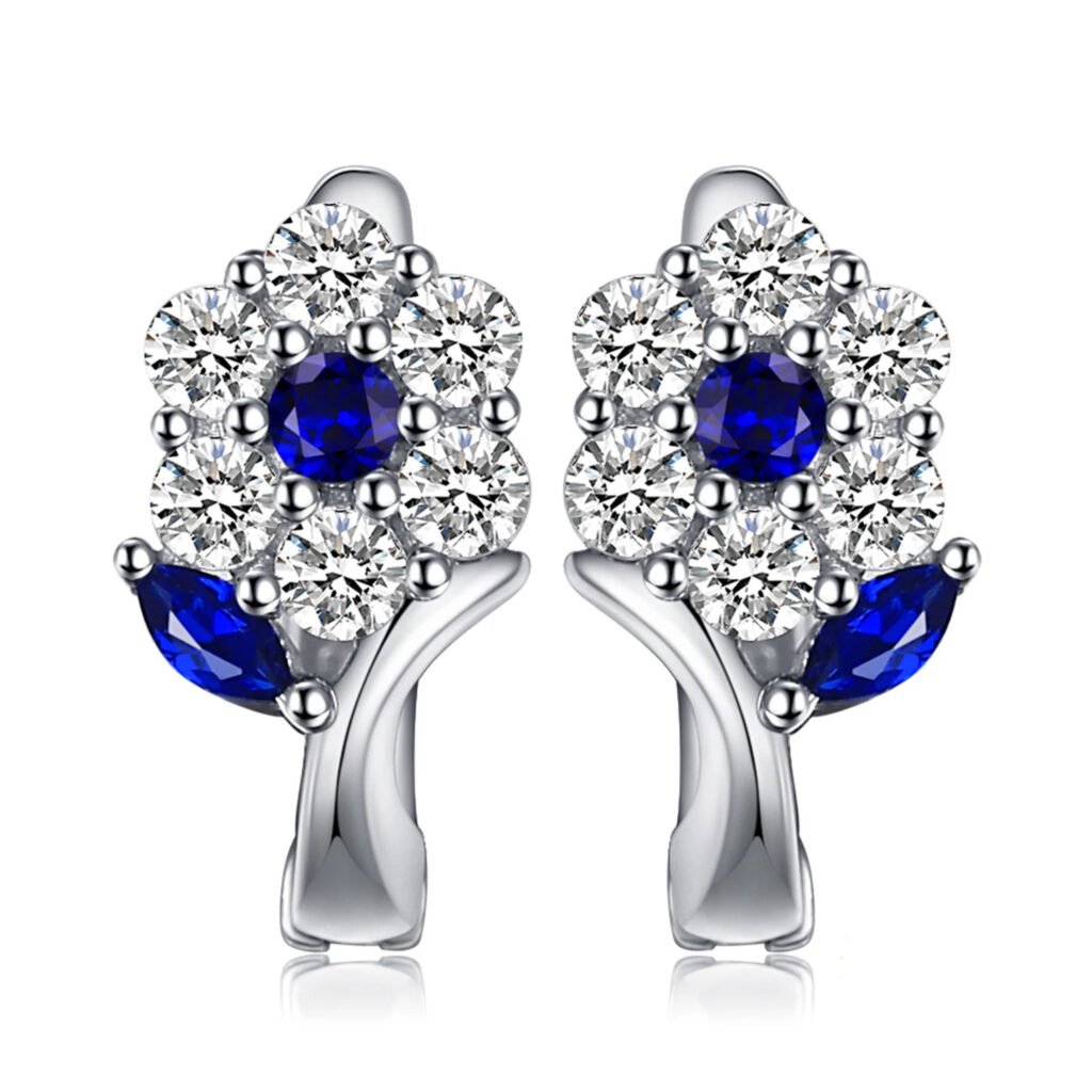 Aretes Blue Blossom – Plata Esterlina