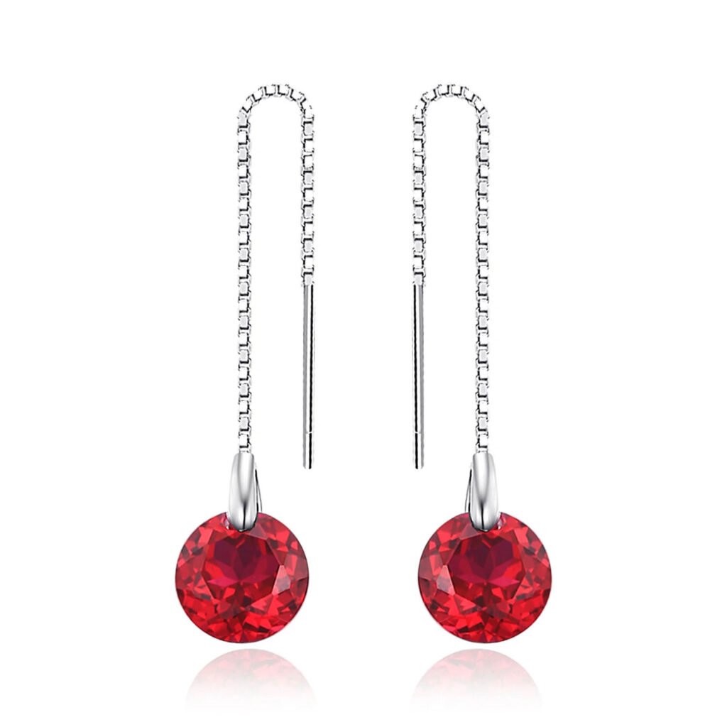Aretes Ruby Whisper – Plata Esterlina