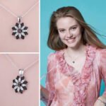 Collar Black Petal - Plata Esterlina