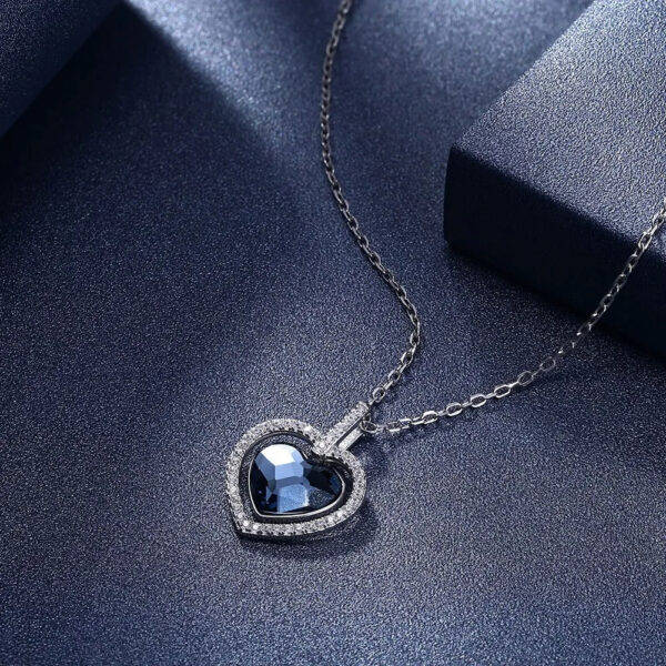 Collar De Corazón Negro - Plata Esterlina - Imagen 2