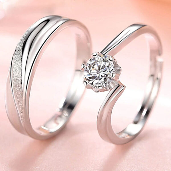 Anillos De Pareja Matrimonio - Plata Esterlina - Imagen 2