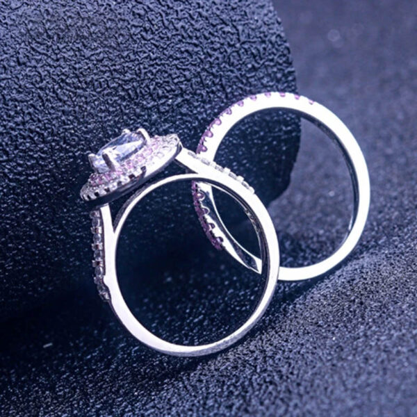 Anillo Doble De Compromiso - Plata Esterlina - Imagen 5