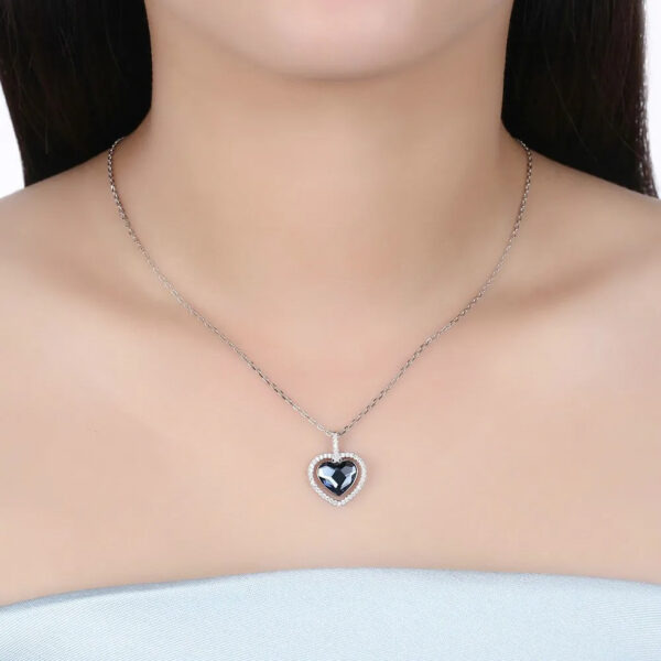 Collar De Corazón Negro - Plata Esterlina - Imagen 3