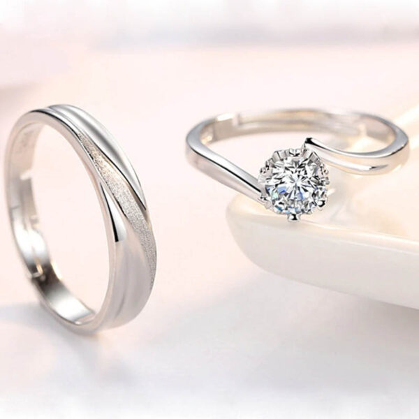 Anillos De Pareja Matrimonio - Plata Esterlina - Imagen 4