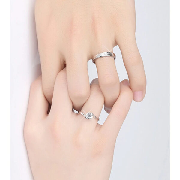 Anillos De Pareja Matrimonio - Plata Esterlina - Imagen 6