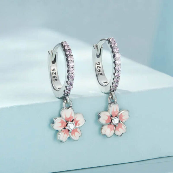 Aretes De Flor - Plata Esterlina - Imagen 4