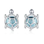 Aretes Aqua Turtle - Plata Esterlina