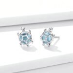 Aretes Aqua Turtle - Plata Esterlina