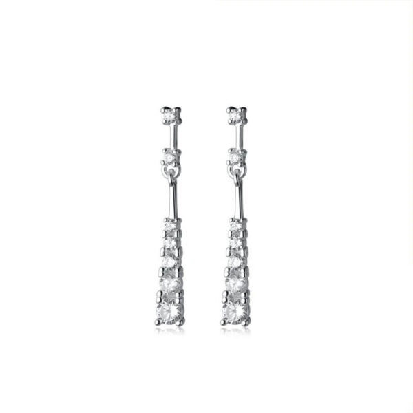 Aretes De Gota Con Piedras - Plata Esterlina