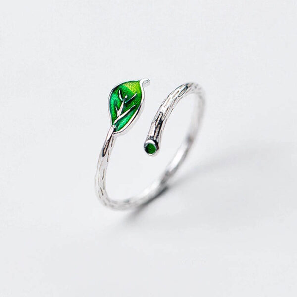 Anillo De Hoja - Plata Esterlina