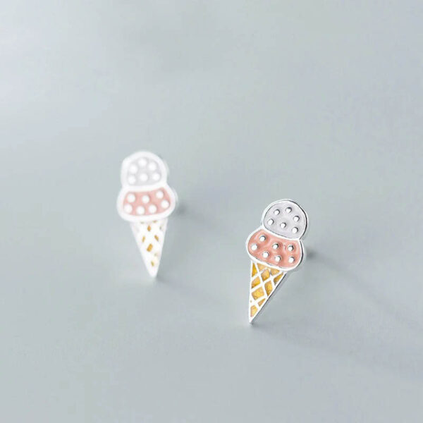 Aretes De Helado Rosa - Plata Esterlina - Imagen 2