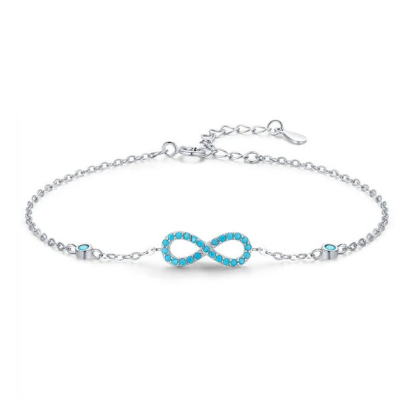 Pulsera De infinito Turquesa - Plata Esterlina