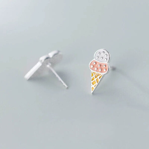 Aretes De Helado Rosa - Plata Esterlina - Imagen 3