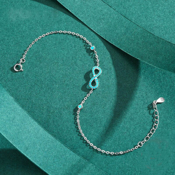 Pulsera De infinito Turquesa - Plata Esterlina - Imagen 4