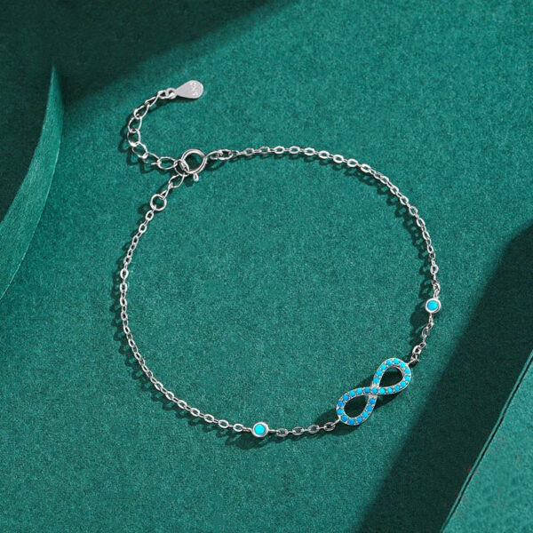 Pulsera De infinito Turquesa - Plata Esterlina - Imagen 2