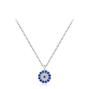 Collar De Ojo Azul - Plata Esterlina