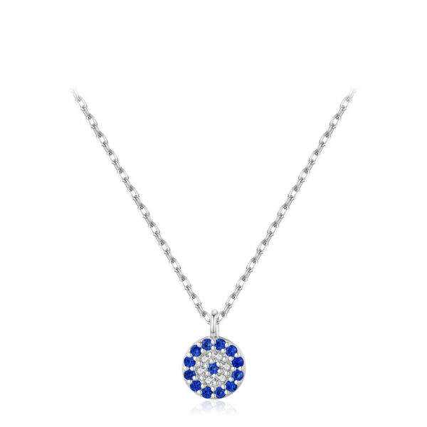 Collar De Ojo Azul - Plata Esterlina