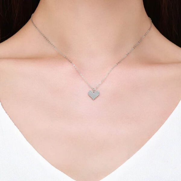 Collar De Corazón y Piedras - Plata Esterlina - Imagen 3