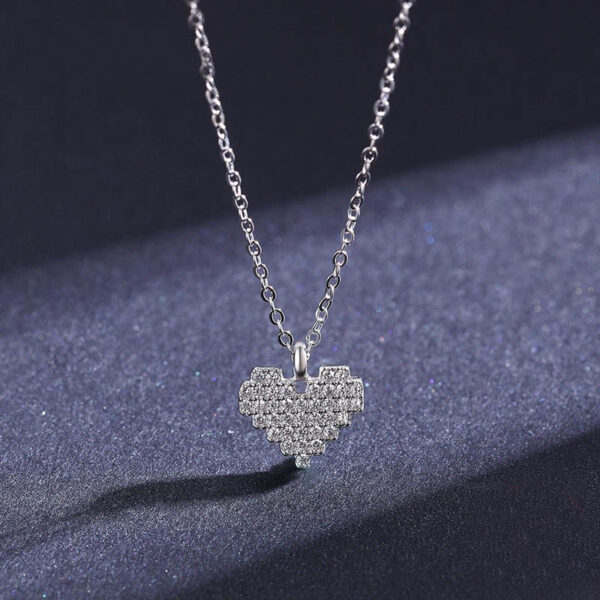 Collar De Corazón y Piedras - Plata Esterlina - Imagen 4