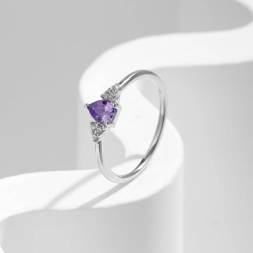 Anillo Amethyst Love – Plata Esterlina - Detalle
