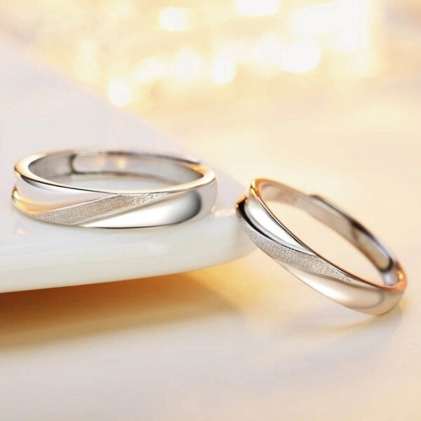 Anillos De Pareja Matrimonio - Plata Esterlina - Imagen 2