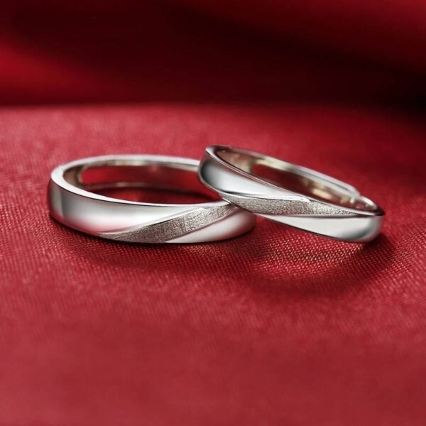 Anillos De Pareja Matrimonio - Plata Esterlina - Imagen 5