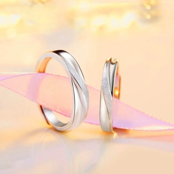 Anillos De Pareja Matrimonio - Plata Esterlina - Imagen 4