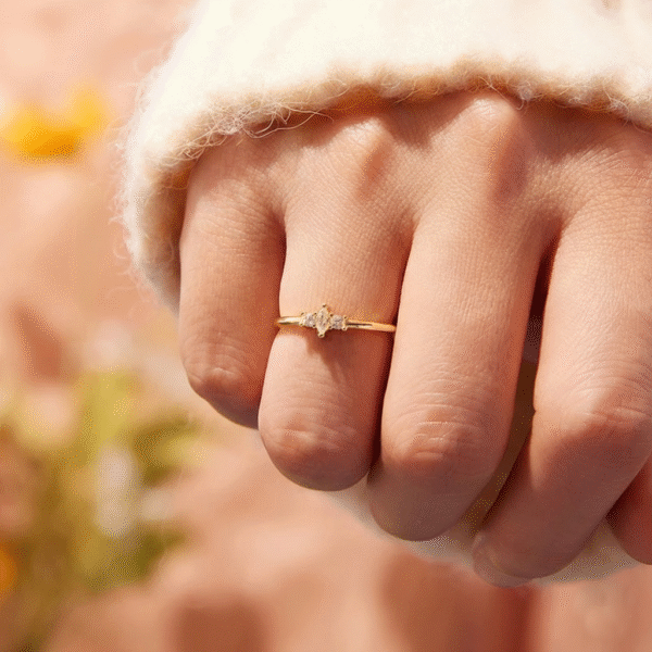 Anillo De Compromiso - Plata Esterlina y Chapa De Oro - Imagen 3
