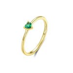 Anillo Jade - Plata Esterlina y Chapa De Oro