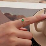 Anillo Jade - Plata Esterlina y Chapa De Oro
