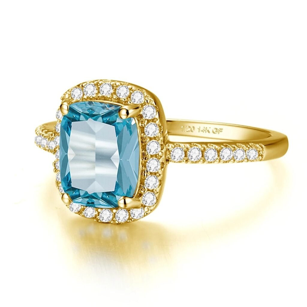 Anillo Royal Aquamarine – Oro14k - Detalle