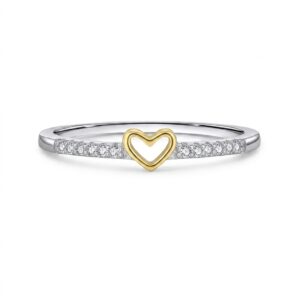Anillo Golden Heart – Plata Esterlina