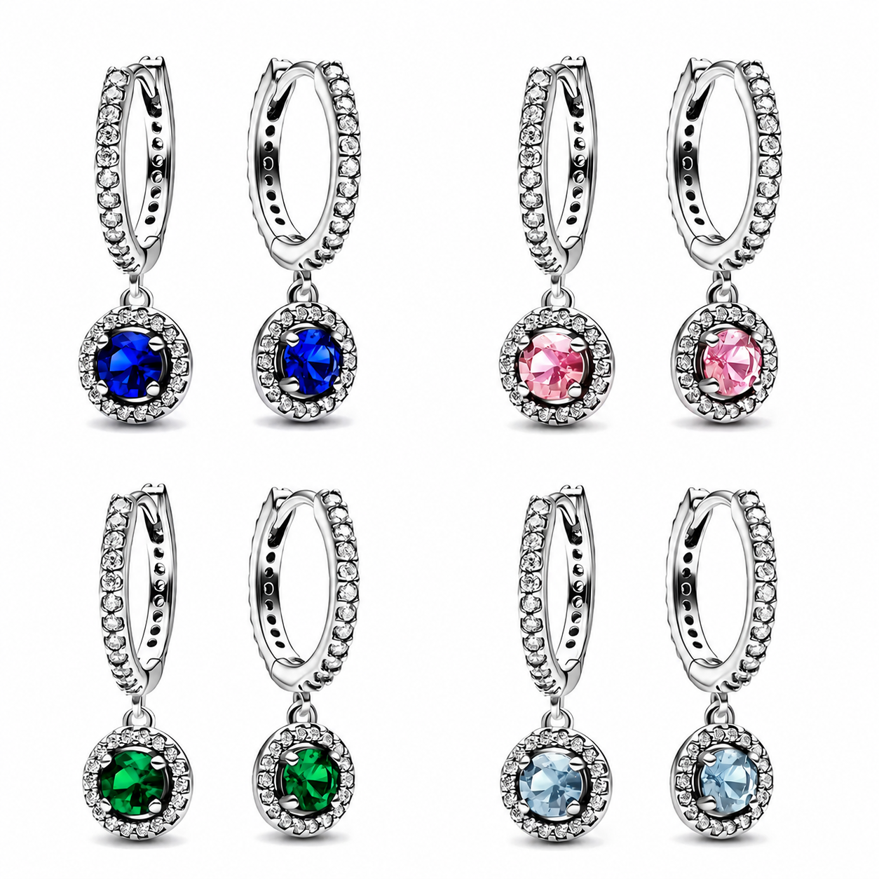 Aretes Colorful Halo - Plata Esterlina