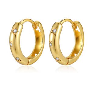 Aretes Stellar Hoop - Chapa De Oro 18k