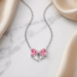 Collar Pink Bow - Plata Esterlina